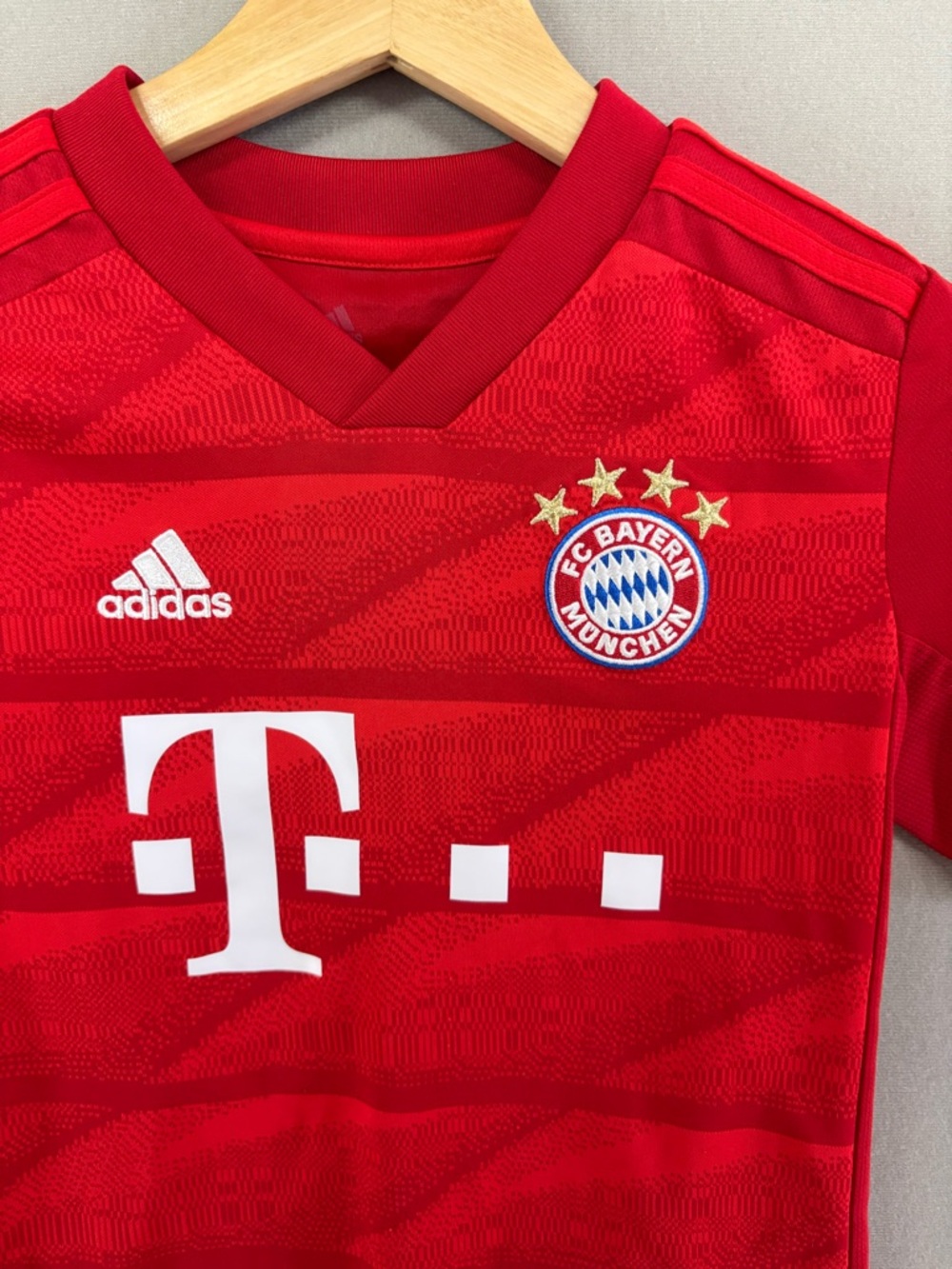 FC Bayern Munchen Adidas Youth Small Jersey Red T-Mobile Home Qatar #13 - Picture 3 of 10